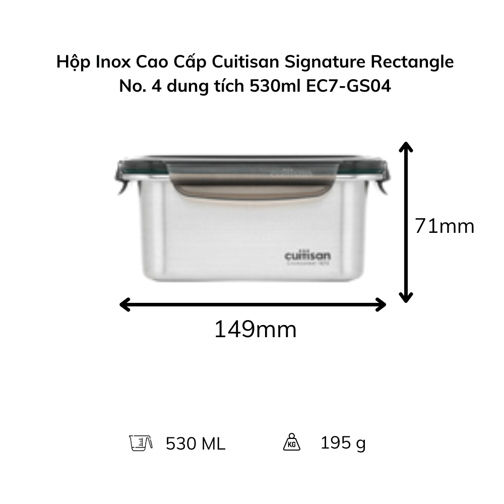 Hộp Inox Cao Cấp Cuitisan Signature nhiều dung tích