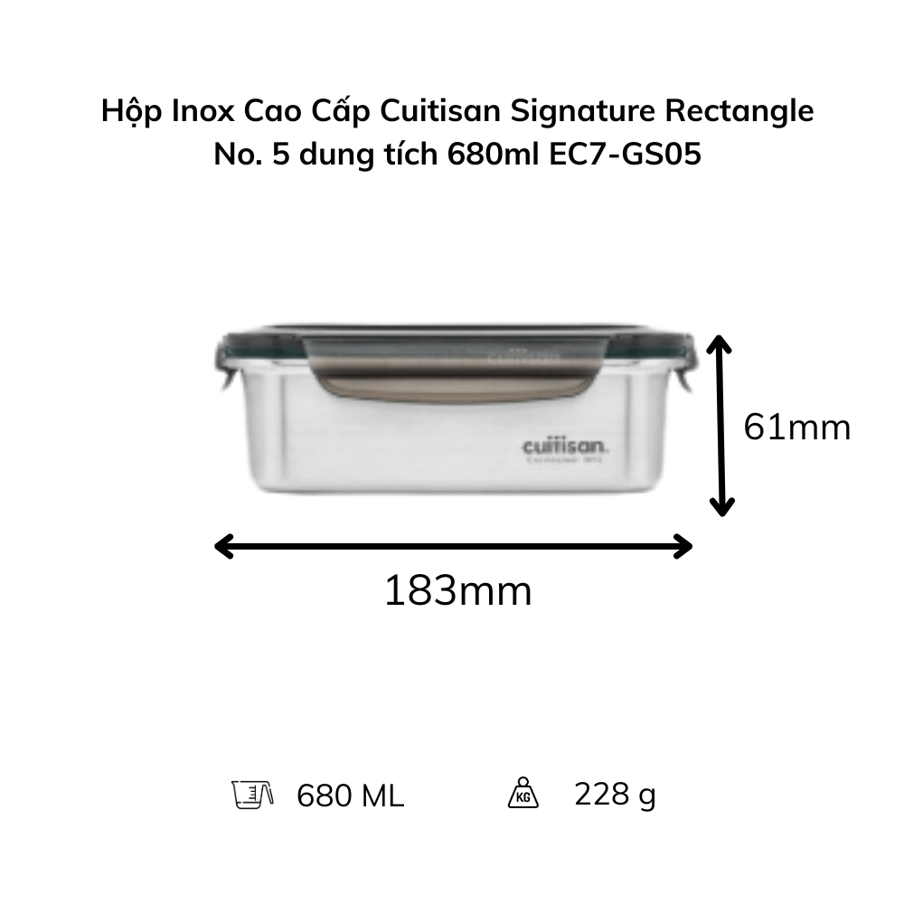 Hộp Inox Cao Cấp Cuitisan Signature nhiều dung tích