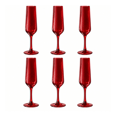 Set 6 ly champagne Tyto đỏ 200ml Crystal Bohemia