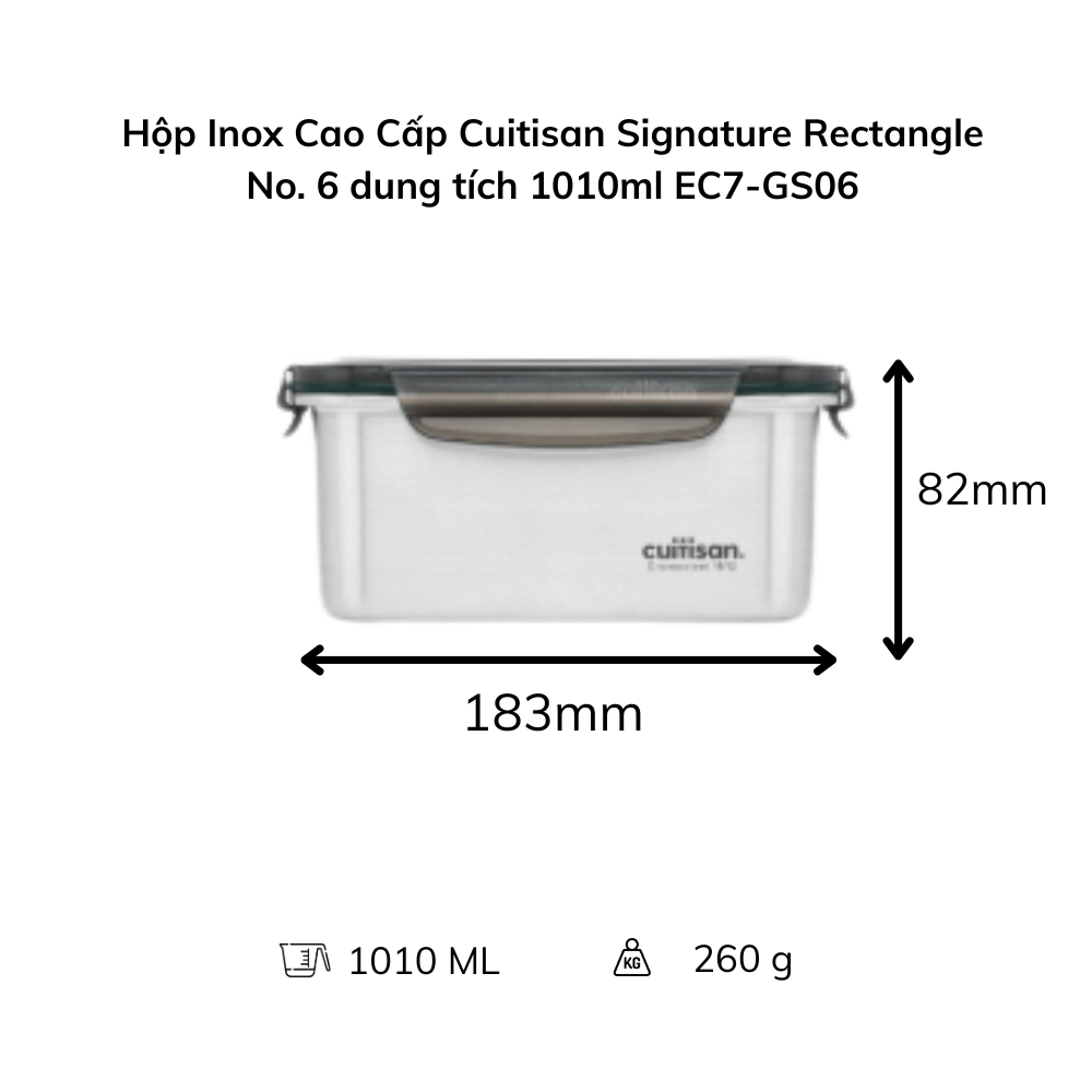 Hộp Inox Cao Cấp Cuitisan Signature nhiều dung tích