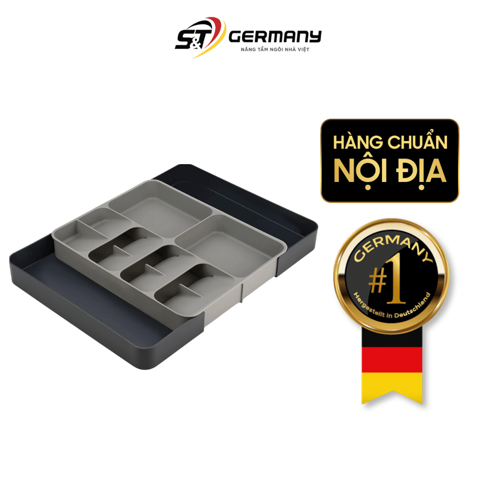 Bộ khay chia ngăn kéo, để dao thìa dĩa Joseph Joseph 85166 DrawerStore Grey