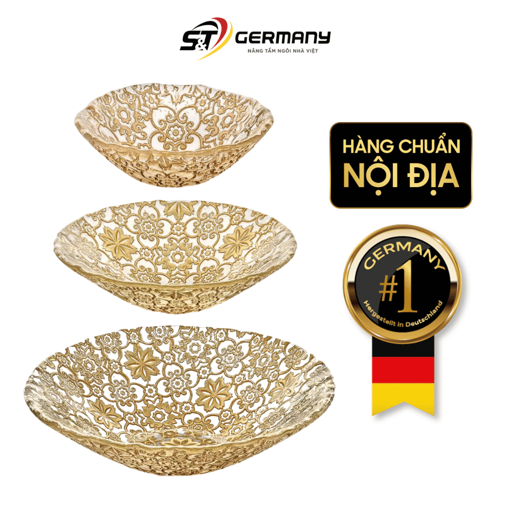 Tô Arabesque Gold Leaf nhiều kích cỡ