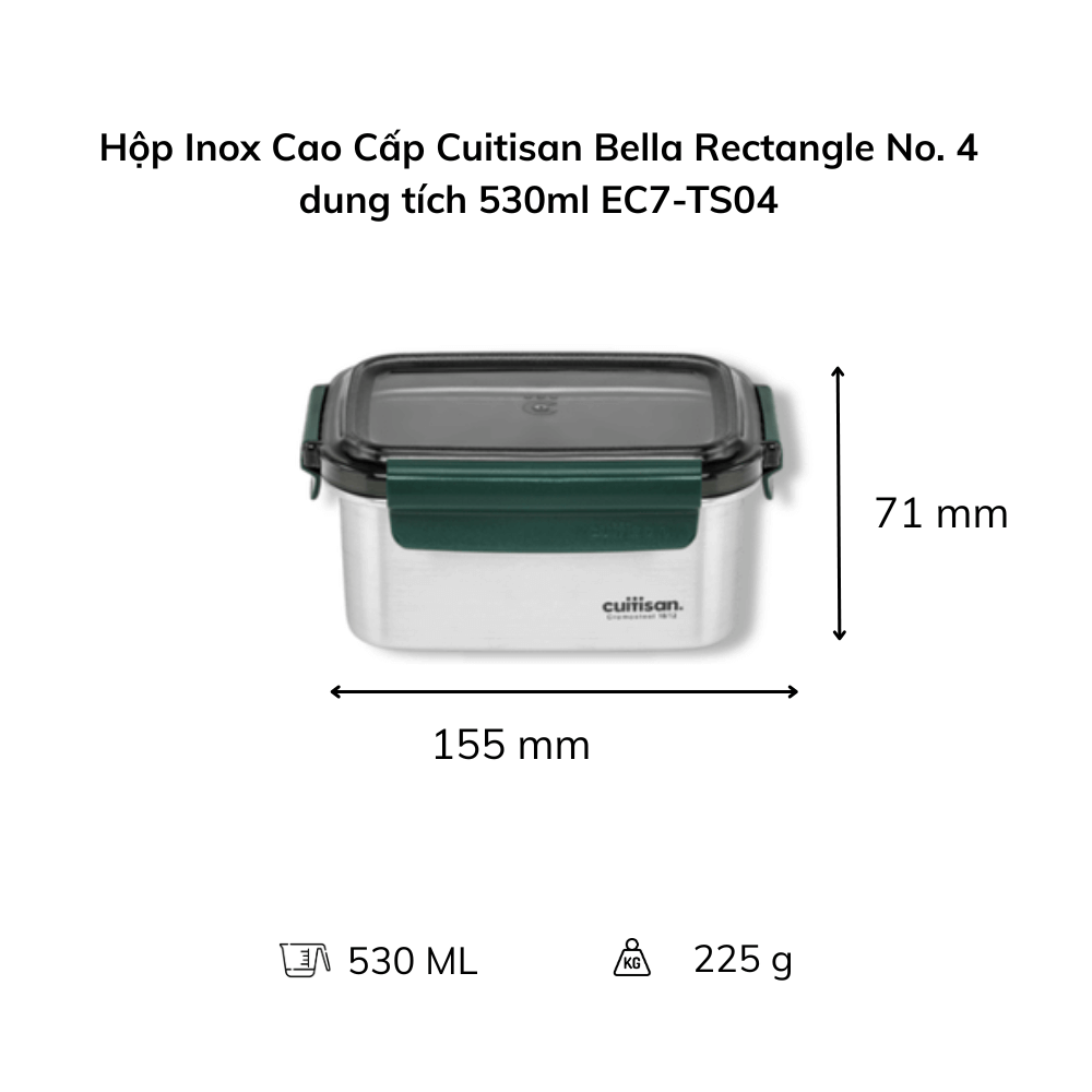 Hộp Inox Cao Cấp Cuitisan Bella nhiều dung tích