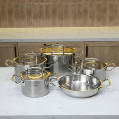 Bộ nồi Fissler Profi 5 món kèm chảo inox 2 quai Profi 24/28cm made in Germany