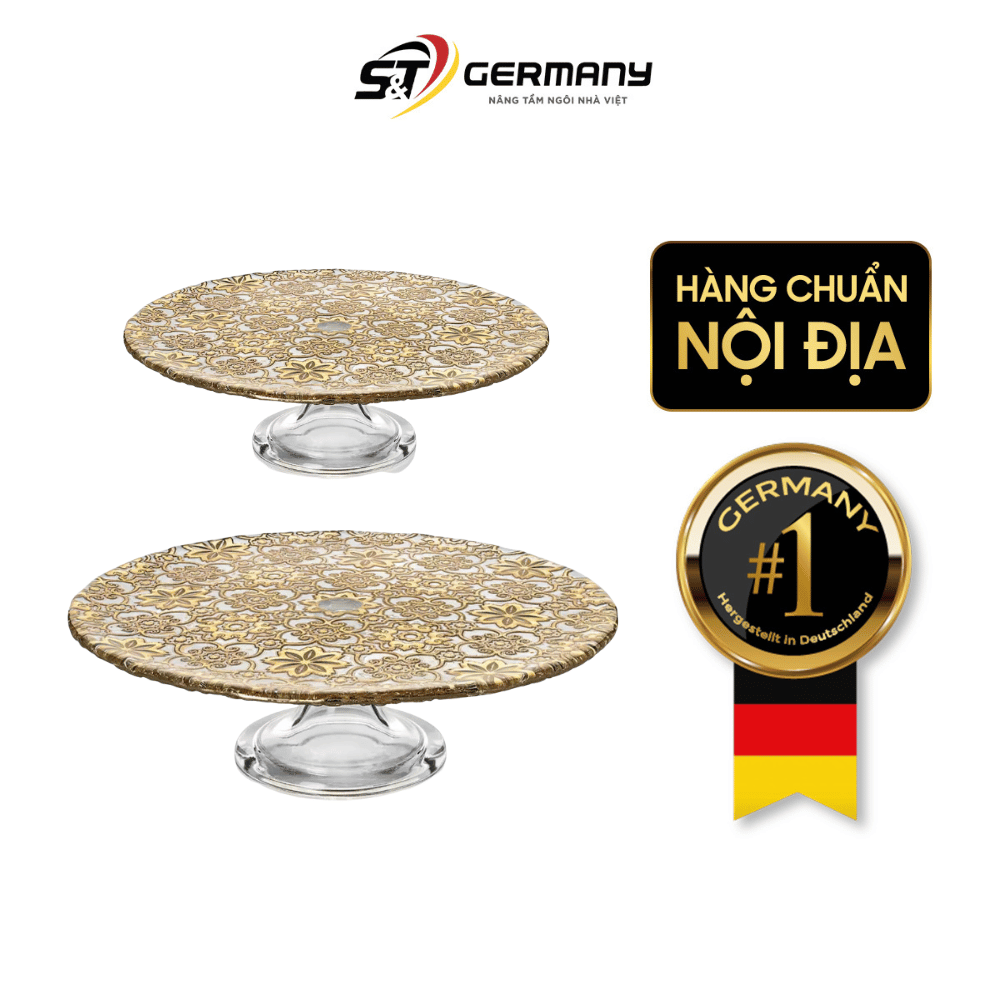 Đĩa chân đế IVV Arabesque Gold Leaf, nhiều kích cỡ