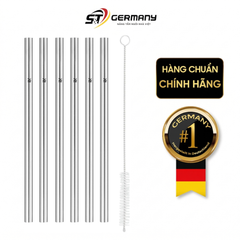 Bộ ống hút thẳng WMF Baric Cromargan 6 chiếc, kèm cọ rửa, cao 18cm
