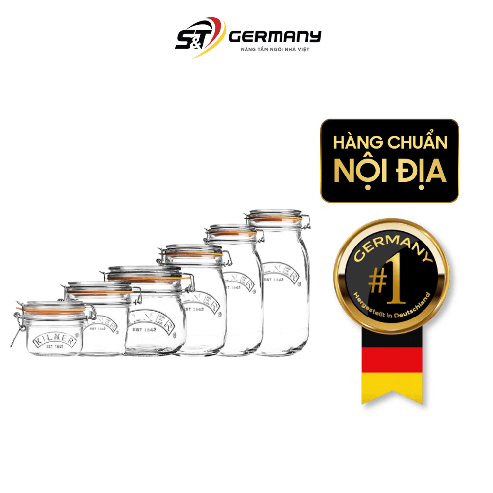 Set 6 hũ thuỷ tinh tròn kín KILNER