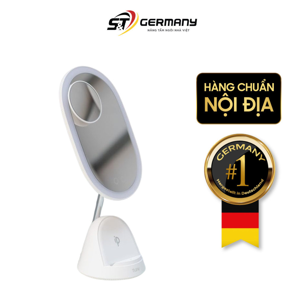 Gương trang điểm cảm ứng tích hợp đèn LED kèm sạc không dây WILIT QU10AM cao cấp