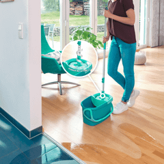 Cây lau nhà Leifheit Twist Ergo kèm gạt kính made in EU bản Turbo