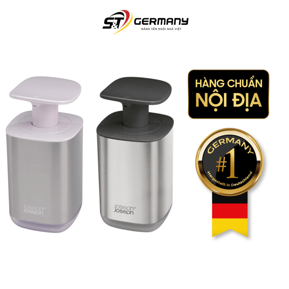 Bình bơm xà phòng Joseph Joseph Presto màu xám/inox