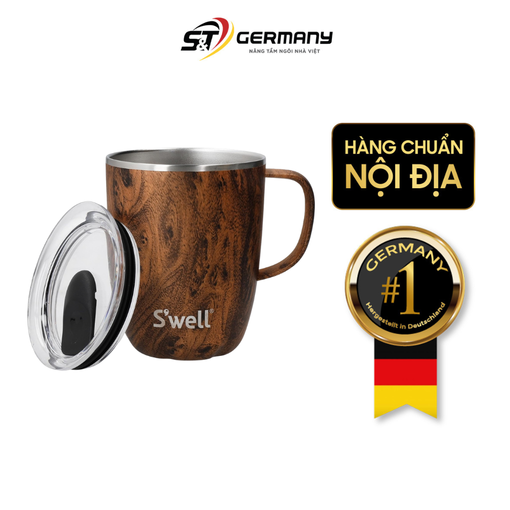 Cốc cách nhiệt S'Well bằng thép không gỉ, có nắp trượt và quai cầm