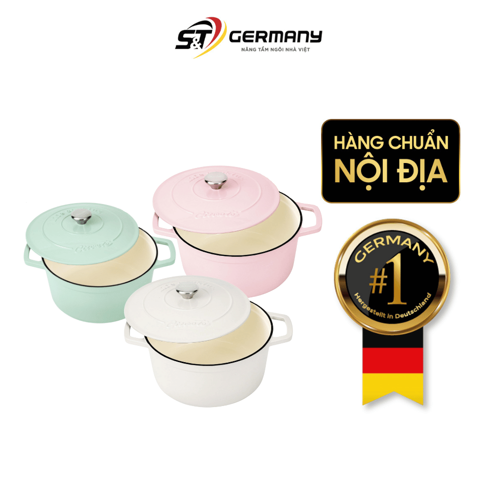 Nồi gang tròn Ciwete 24/27cm nhiều màu