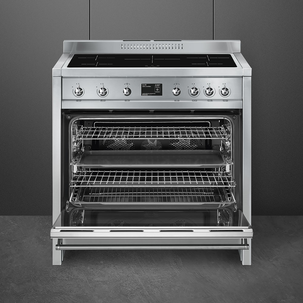 Bếp từ kết hợp lò nướng SMEG A1PYID-9 Classica 11400 W 90cm 5 vùng nấu