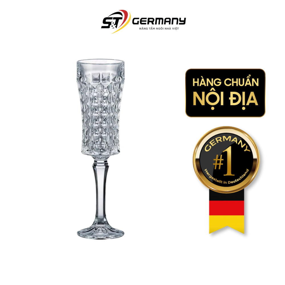 Bộ 6 ly pha lê Bohemia champagne kim cương 120ml