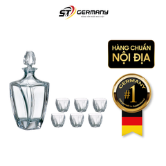 Bộ bình rượu Whisky BOHEMIA Neptune Crystal gồm 1 bình 0,7 lit + 6 cốc dung tich 300ml