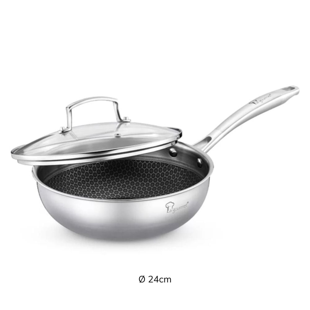 Chảo sâu lòng tổ ong Galactic La gourmet 20/24/28cm có nắp