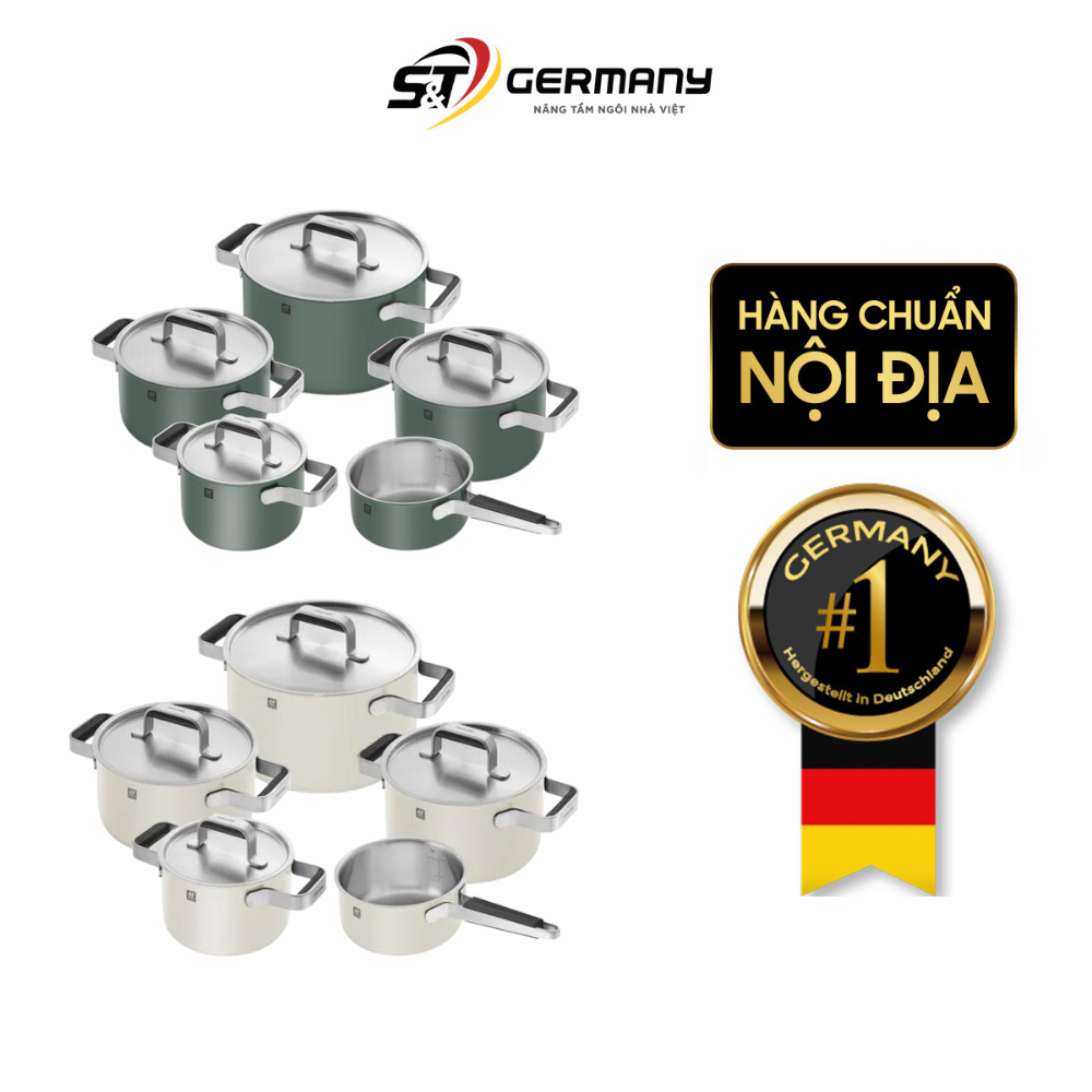 Bộ nồi ZWILLING Pure 5 món nhiều màu