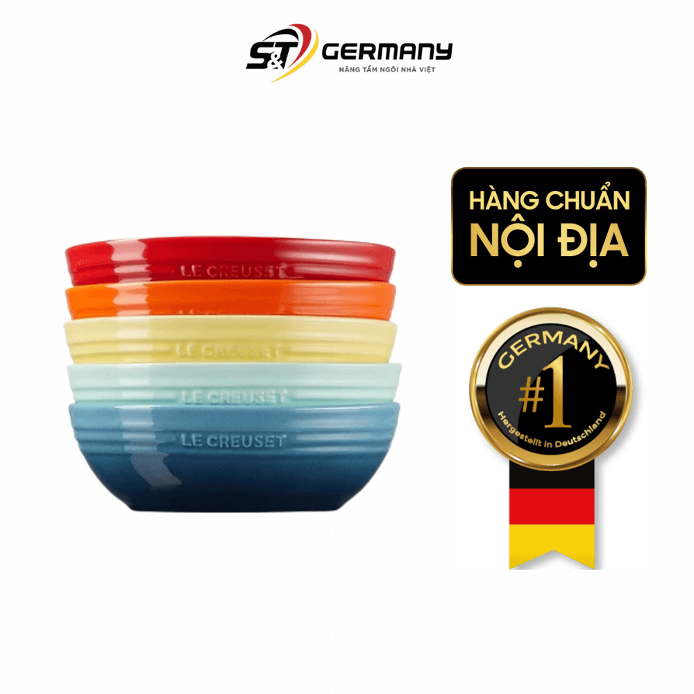 Set 5 đĩa oval cầu vồng Le Creuset 17cm