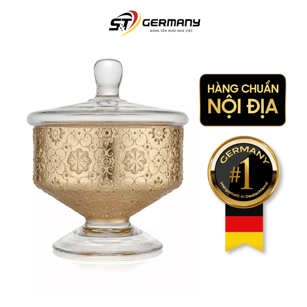 Hũ kẹo Arabesque Gold Leaf 20cm IVV 7530.2