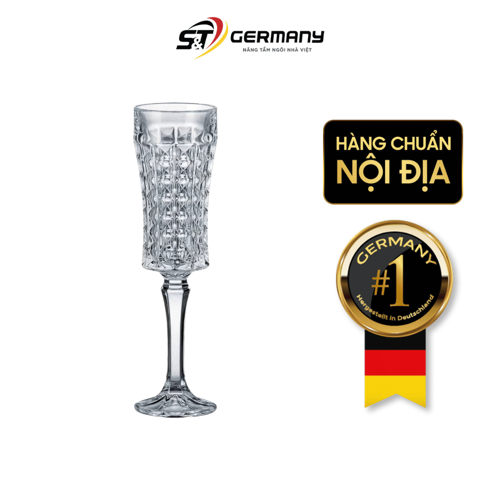 Bộ 6 ly pha lê Bohemia champagne kim cương 120ml