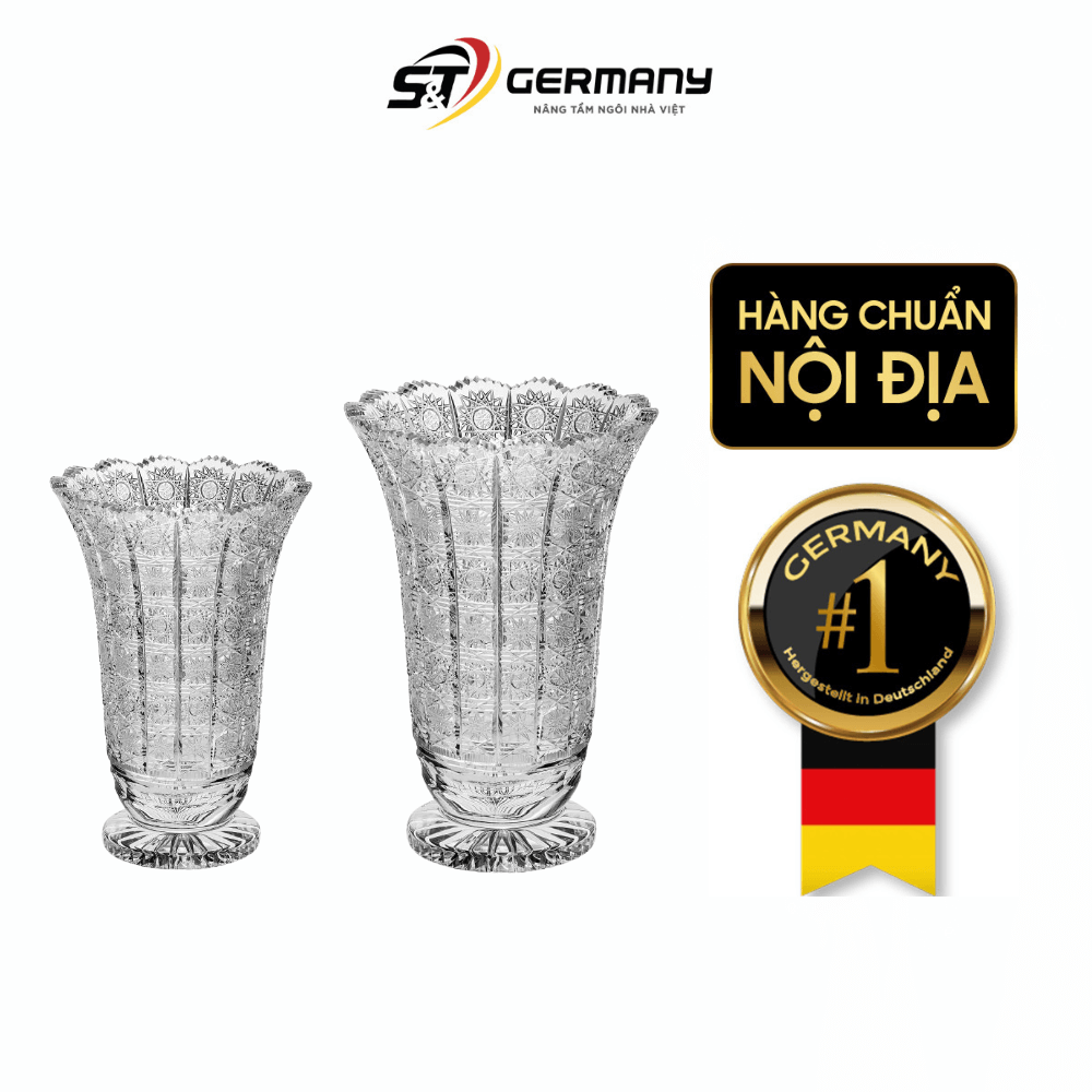Bình hoa pha lê chân đế Bohemia M57