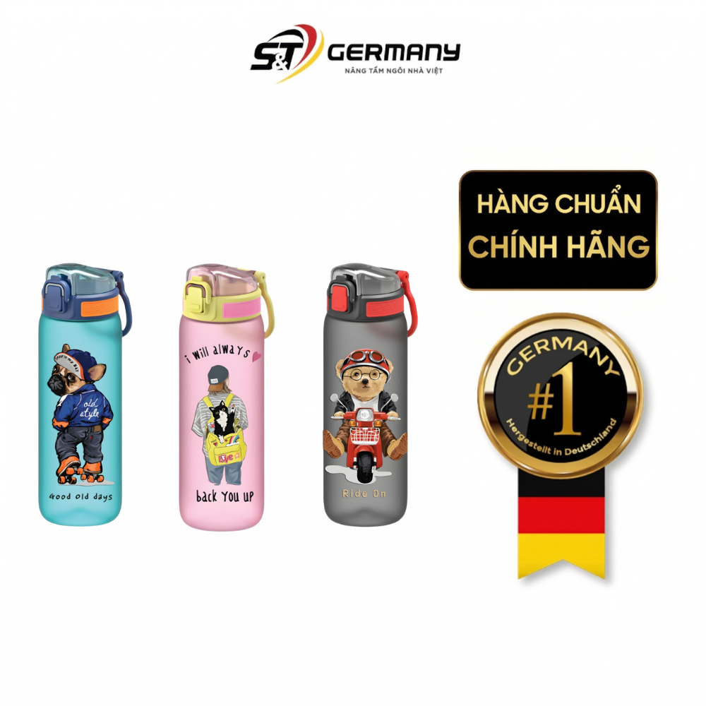 Bình nước trẻ em Tritan cao cấp Renga Rybo-X 630ml - 912063 nhiều màu