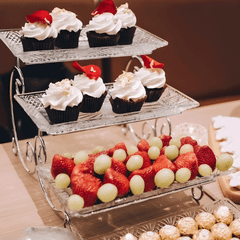 Khay pha lê 3 tầng thấp tới cao Dublin hình chữ nhật