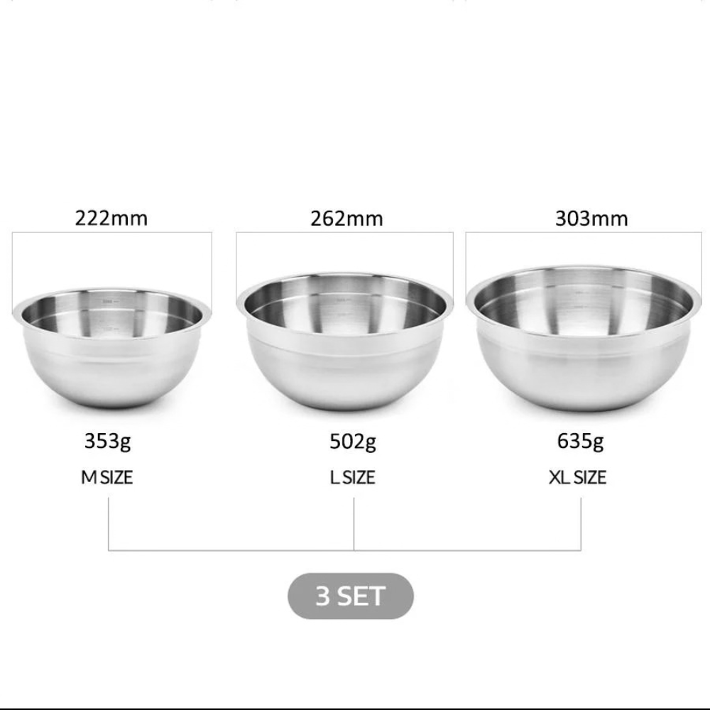 Bộ 3 tô trộn inox cao cấp Cuitisan (EC11-029S3)