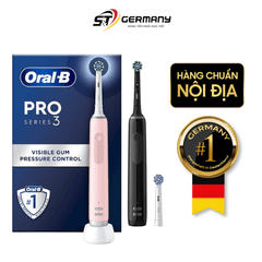 Set 2 bàn chải điện ORAL-B Pro 3 3900 màu đen và hồng