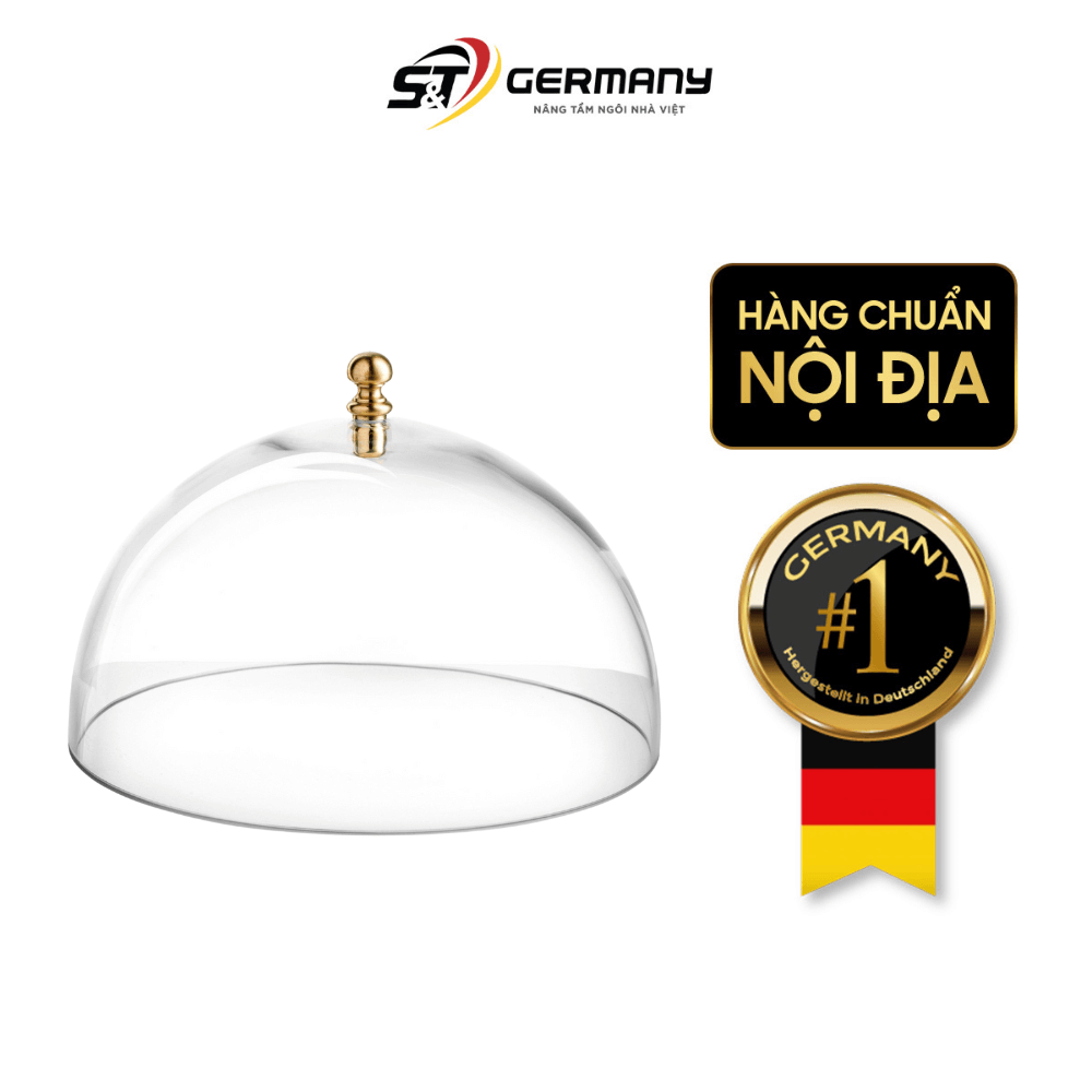 Nắp đậy Le Campane Dome trắng núm đồng 25cm IVV 8525.2