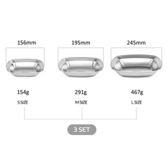 Bộ 3 đĩa chữ nhật inox cao cấp Cuitisan (EC11-021S3)