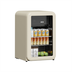 Tủ đồ uống HCK 115L màu kem có ngăn đông 15L mặt kính