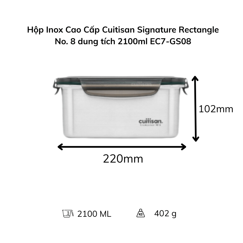 Hộp Inox Cao Cấp Cuitisan Signature nhiều dung tích