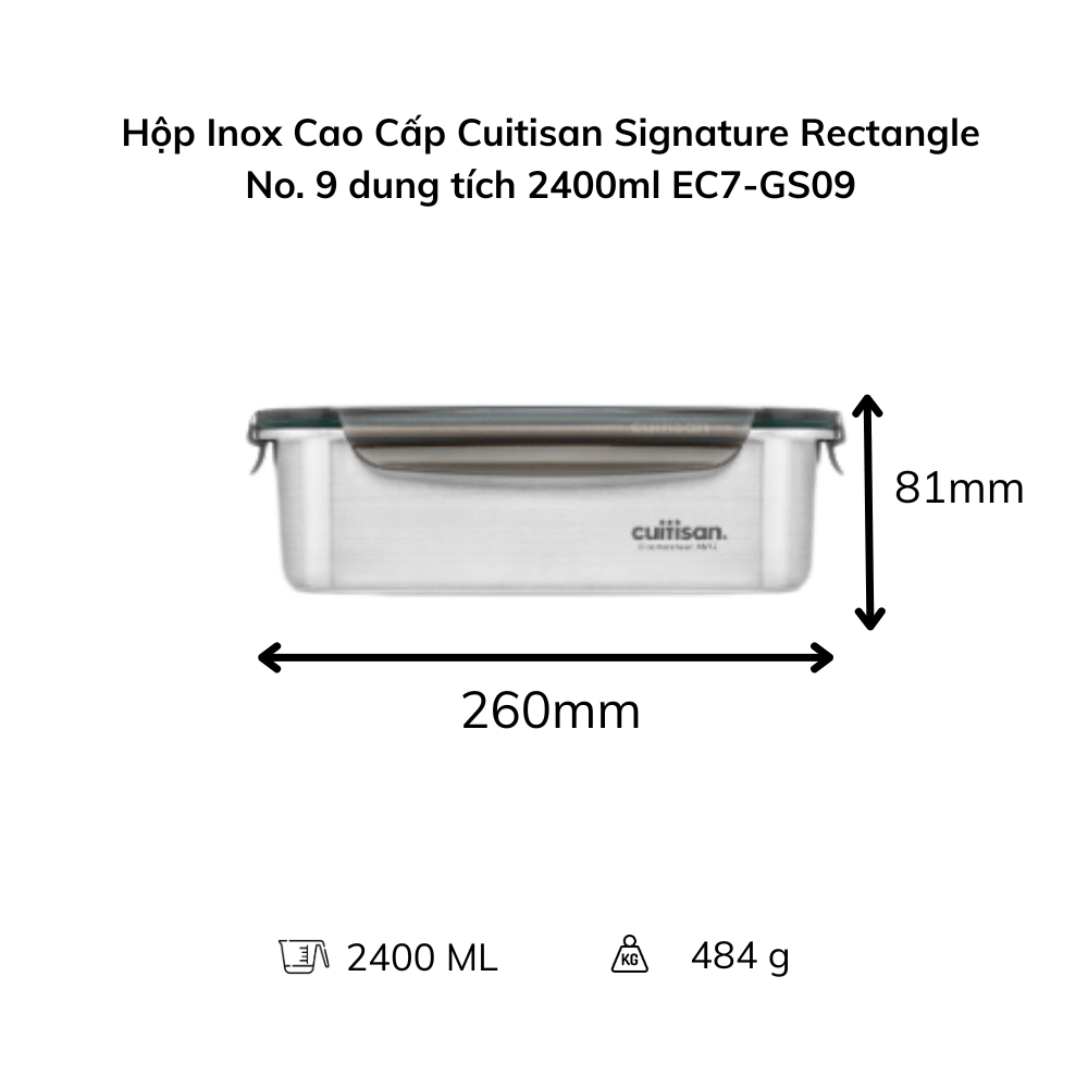 Hộp Inox Cao Cấp Cuitisan Signature nhiều dung tích