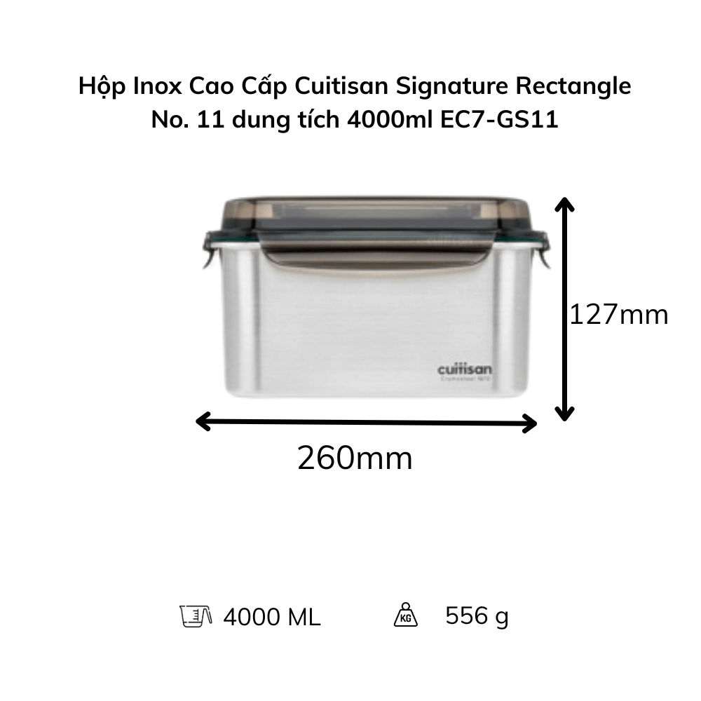 Hộp Inox Cao Cấp Cuitisan Signature nhiều dung tích