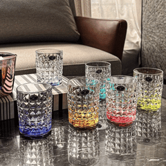 Set 6 cốc Diamond màu đáy 230ml Crystal Bohemia