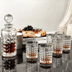 Bộ bình rượu pha lê Bohemia Diamond gồm 1 bình đựng rượu 700ml và 6 cốc 230ml