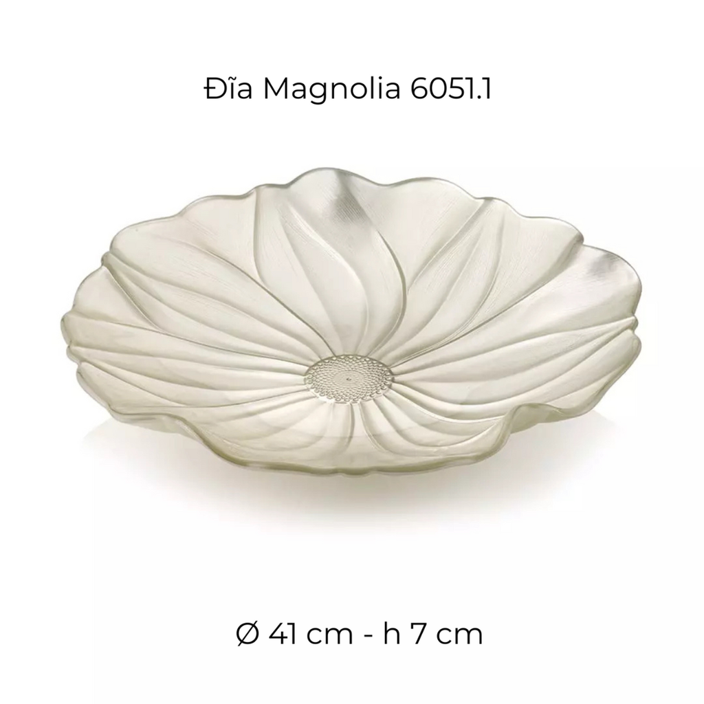 Đĩa pha lê IVV Magnolia nhiều màu, nhiều kích cỡ