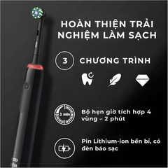 Set 2 bàn chải điện ORAL-B Pro 3 3900 màu đen và hồng
