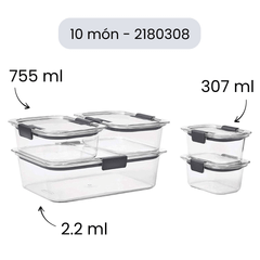 Sét hộp Tritan Rubbermaid Brilliance 10-24 món made in USA