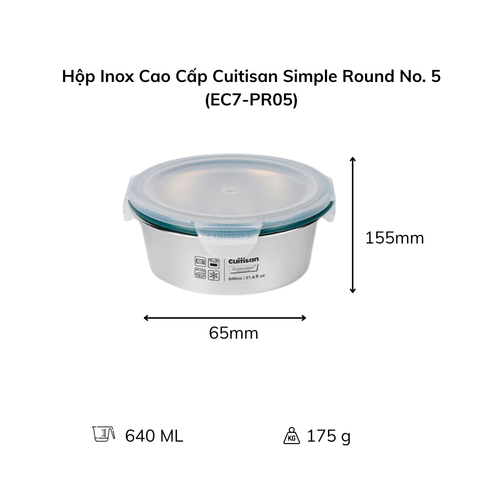 Hộp Inox Cao Cấp Cuitisan Simple nhiều dung tích