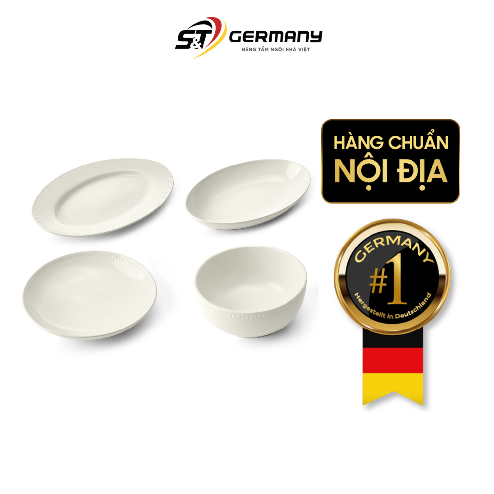 Đồ dùng bàn ăn Mikasa Cranborne nhiều món, chất liệu gốm đá