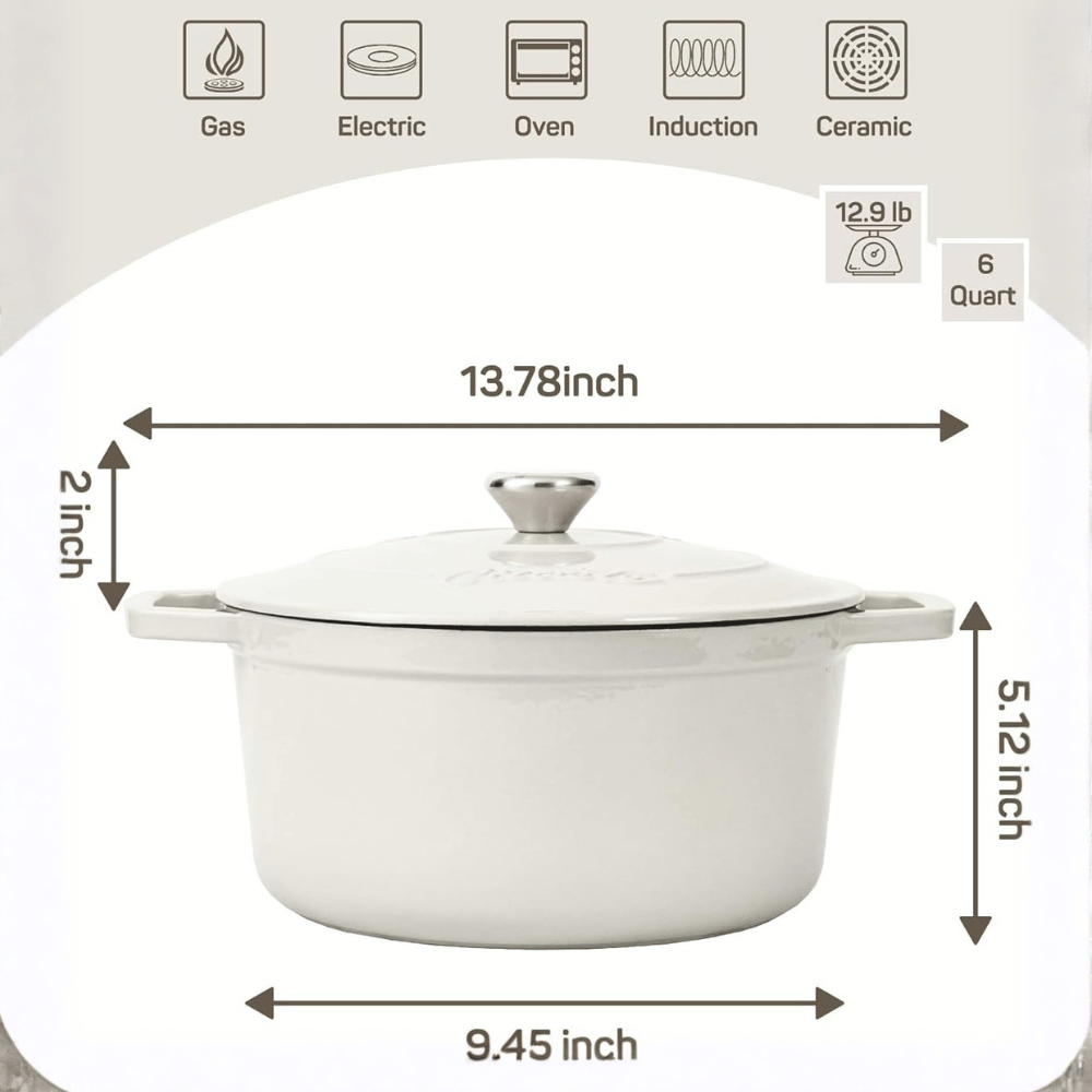 Nồi gang tròn Ciwete 24/27cm nhiều màu