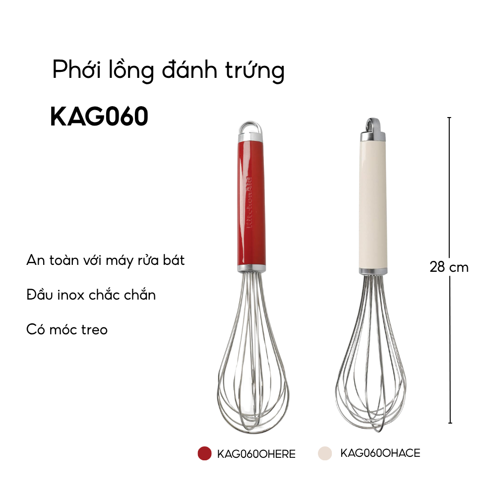 Phới lồng đánh trứng KitchenAid Coreline KAG060 nhiều màu