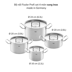 Bộ nồi Fissler Profi set 4 món made in Germany