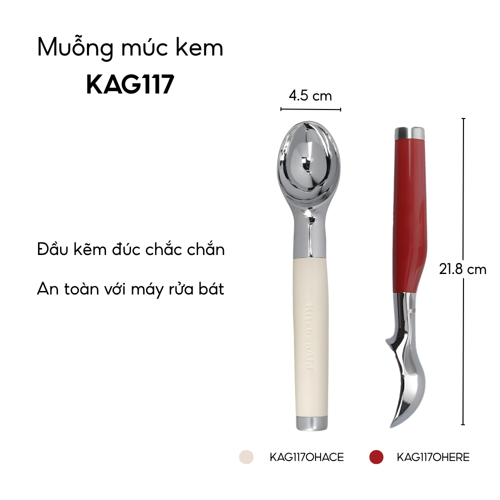 Muỗng múc kem KitchenAid Coreline KAG117 nhiều màu