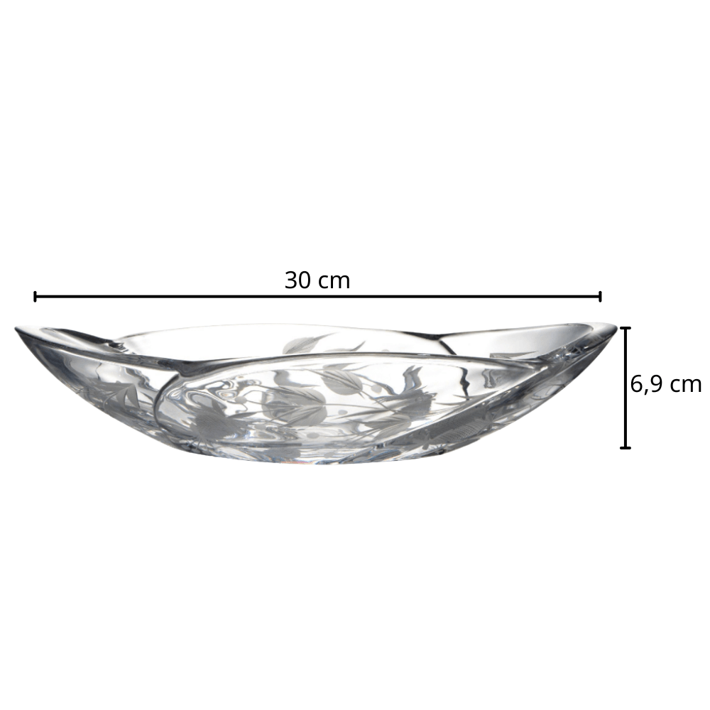 Đĩa 4 múi mài dâu 33cm Crystal Bohemia