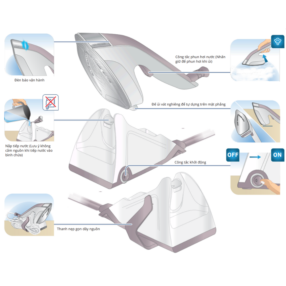 Bàn là hơi nước đa năng Tefal 2in1 Duo Power JF4032E0 1850W