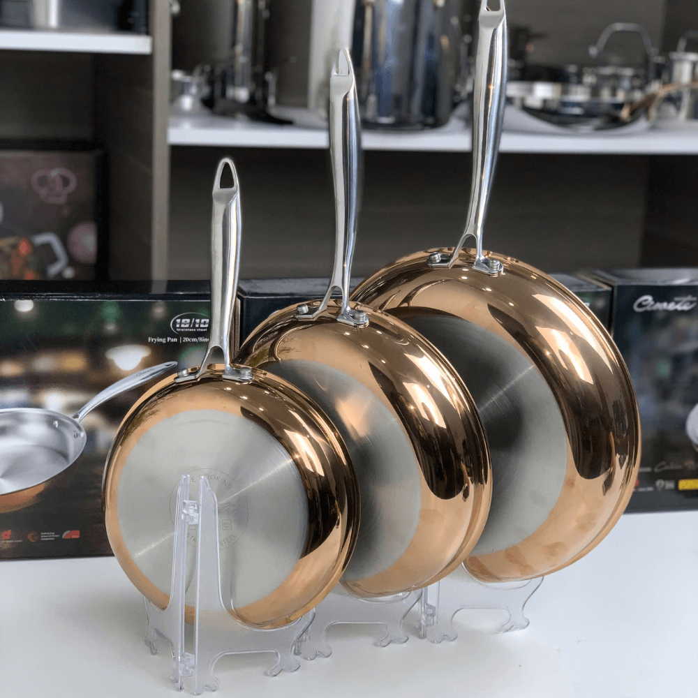 Chảo inox vàng đồng Ciwete 20/24/28 cm
