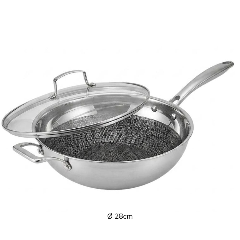 Chảo sâu lòng tổ ong Galactic La gourmet 20/24/28cm có nắp